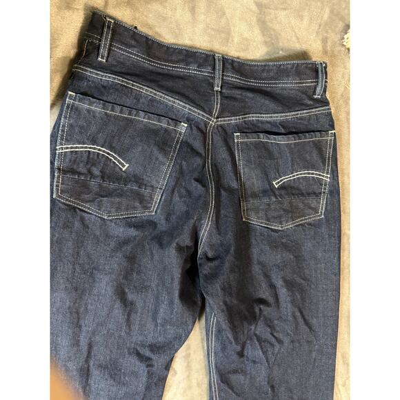 G-Star Originals Raw Denim BB Wide Pants Unisex Dark Wash Size 34W x 34L Y2K - Picture 7 of 13